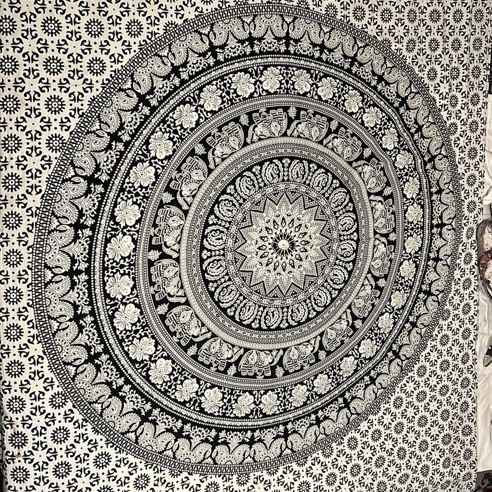 Black and white tapestry
